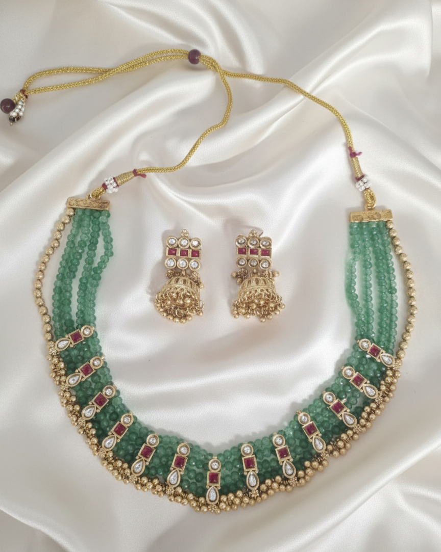 Traditional Choker Jewellery Set & Necklace With Jhumkas For Woman